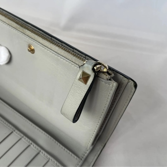 Valentino Garavani Rockstud Gray Smooth Leather Long Wallet. Authentic! - Picture 14 of 16